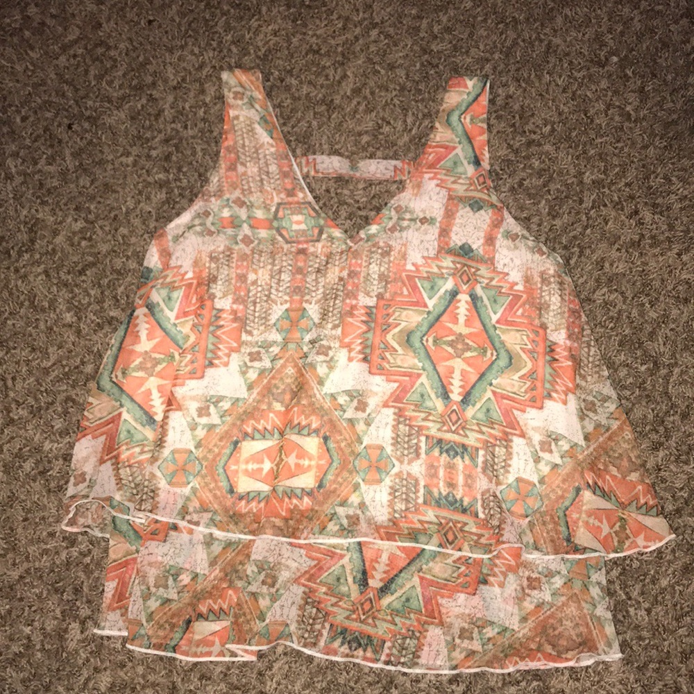Santa Fe print top size large